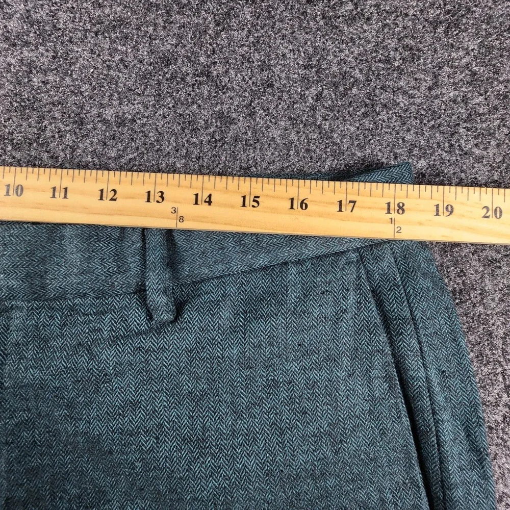 Banana Republic Slim Fit Herringbone Linen Cotton Trousers Mens 36x30 Green